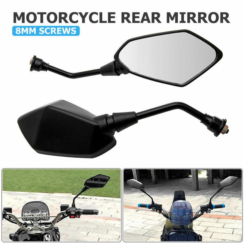 2Pcs Motorcycle Rear View Mirror 8MM Handlebar End Rearview Mirror Back Side View for Motorcycle Bike Scooter