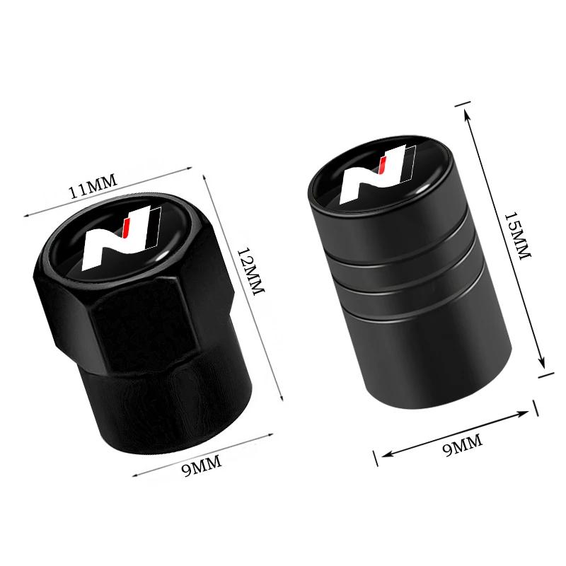 4Pcs/Set Car Wheel Tire Valve Caps Metal Stem Cover For Hyundai N Line i10 i20 i30 Sonata Tucson WNSH3 Azera Elantra Veloster Kona
