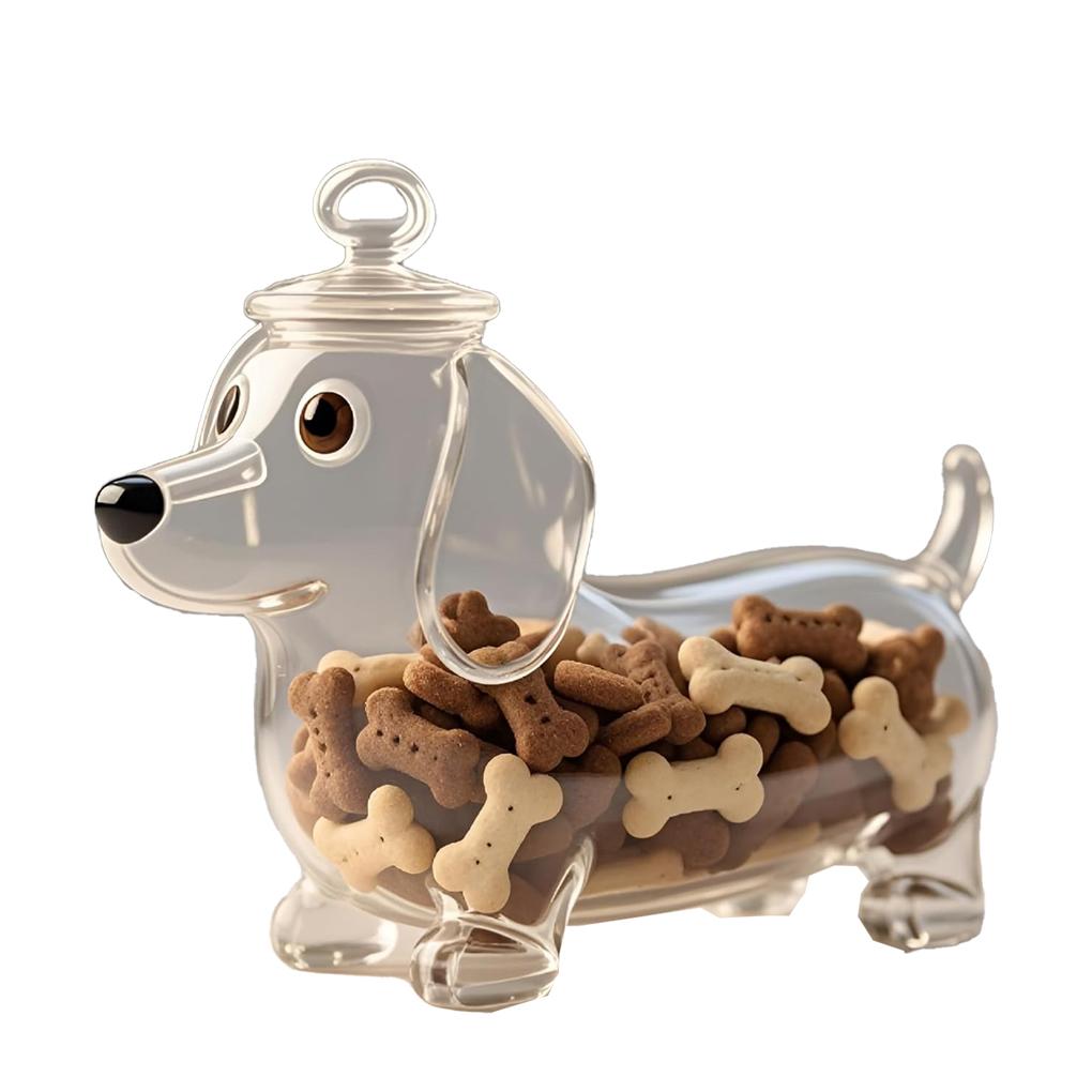 Dog Candy Jar, Sealed Container Dog and Sausage Shaped Sealed Jar, Transparent Jar, Wine Bottle - Style Pet,Kitchen