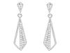 Silver Clover Earrings with Cubic Zirconia Small Women' Rhodium-Plated Studs 925