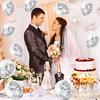 25pcs Silvery Foil Confetti Balloons 12 Inch Latex Balloon with Silvery Confetti Inside for Birthday Wedding Party Decorations