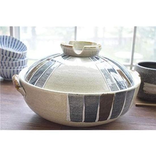 Banko ware earthenware pot, Ichijin Tokusa, Misuzu Pottery, Made in Japan, Direct-heat cooking pot (Size 7)