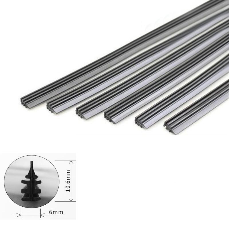 2 Teile/los Universal Auto Fahrzeug Einsatz Weiche Gummistreifen Refill für Rahmenlose Wischerblätter 6mm 26 "24" 22'' Auto Zubehör