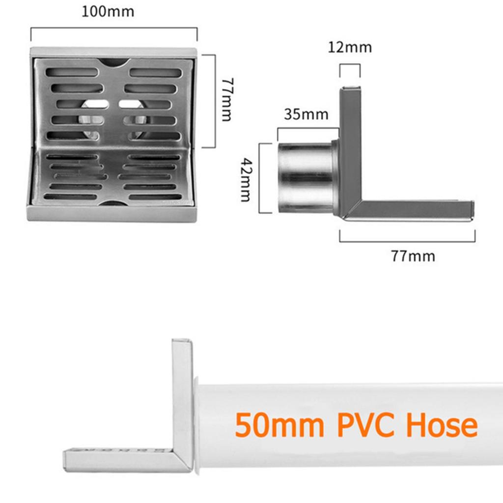 Shower Floor Drain Same Layer L Shaped Deodorant Filter Net Shower Drain for Kitchen Home