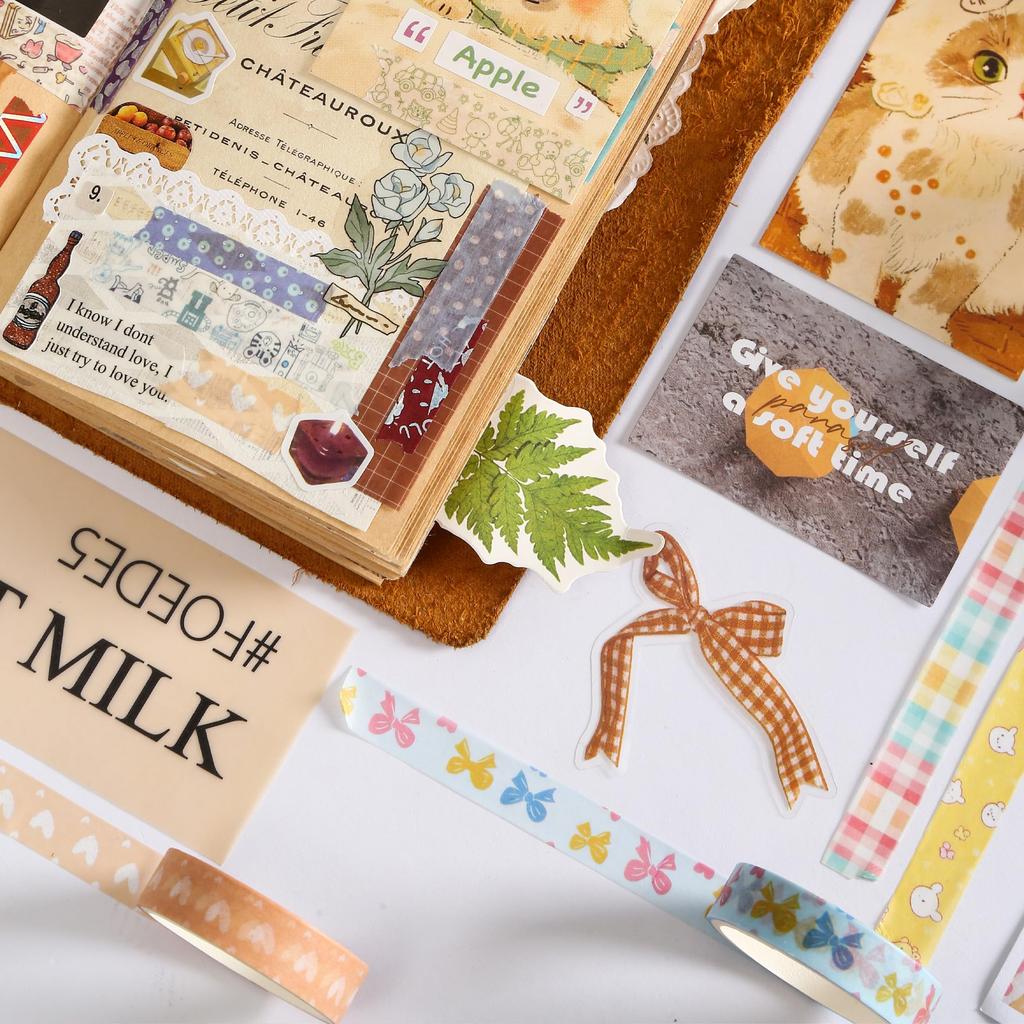 YUBBAEX Masking Retro Basic Washi Value Perfect for and Scrapbooks Tape, 60-Roll Set, Design, Pattern, Tape, Pack, Planners, Decorations, Wrapping,