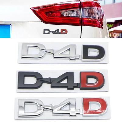 3D Metal D4D Letters Logo Rear Trunk Badge Sticker Emblem Car Styling For L-and C-ruiser Corolla RAV4 Verso Prado Camry