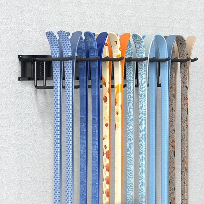 Antislip Rubber Pad Ski Board Wall Mount Holder For Various Size and Bindings Indoor Gear Storage Solution
