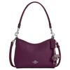 Laurel 19 Logo Flower Charm Pebble Leather Tote Shoulder Bag Small Women Bags Plum CCF15-SVYF2