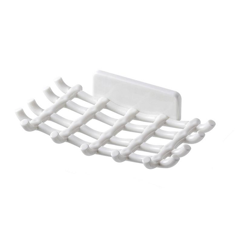 Houseeker Wall Mounted Soap Holder Organiser Rack Bathroom Shower Soap Storage Box Soap Dish Case With Hook