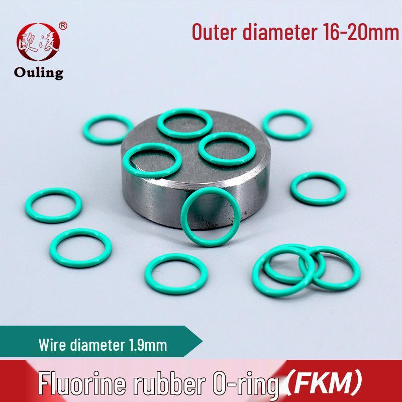 

Wear-Resistant Green Fluororubber O-ring, OD 16-20mm, Wire Diameter 1.9mm, Pressure-Resistant Seal. OD 16*1.9mm (10 pcs) Green Fluoro Rubber O-ring