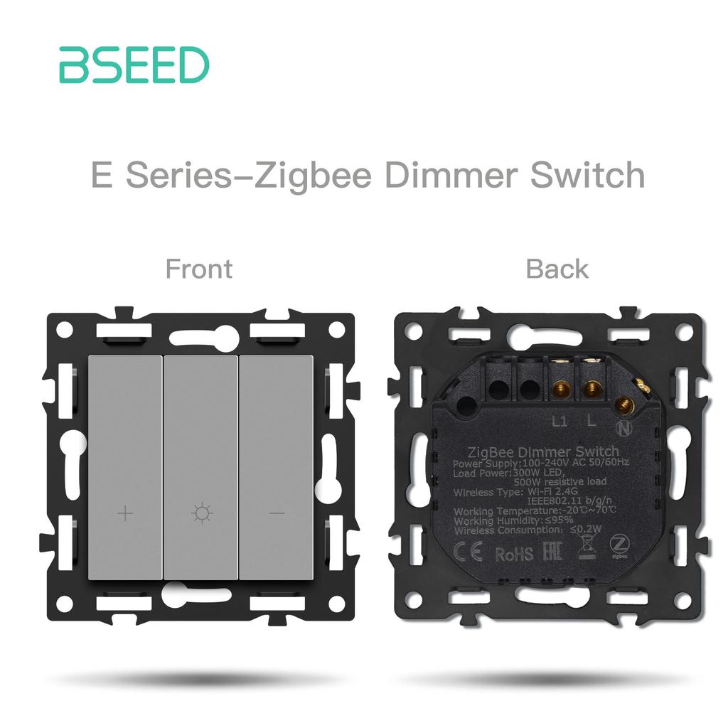 BSEED Zigbee Smart Light Switches Wall Shuter Dimmer Button Switches EU/FR USB Type-c Sockets DIY Modules Only Plastic Frames