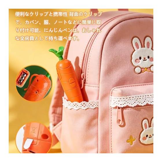 2-Piece Set Carrot Pen with 60-Second Voice Recorder, 2-in-1 Multifunctional Ballpoint Pen, Cute Vegetable Design, Educational Toy for Kids, Birthday