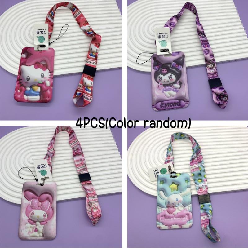 Cute Cartoon High-quality 3d Card Holder With Lanyard For Students Korean Version