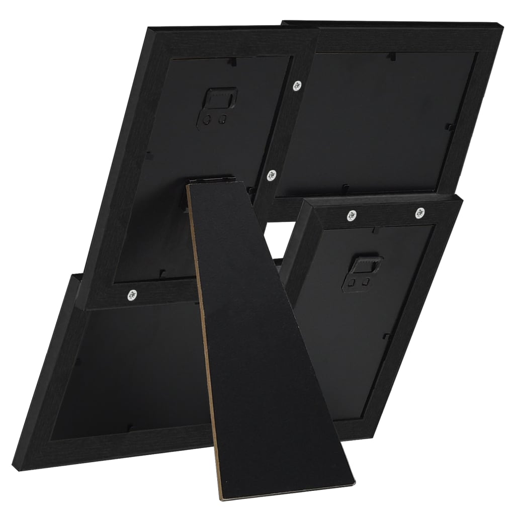 Vidaxl Ramka Na 4 Zdjęcia 10X15 Cm, Czarna, Mdf