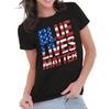 Patriotic American Flag Blue Lives Matter Graphic T Shirts for Women T-Shirts