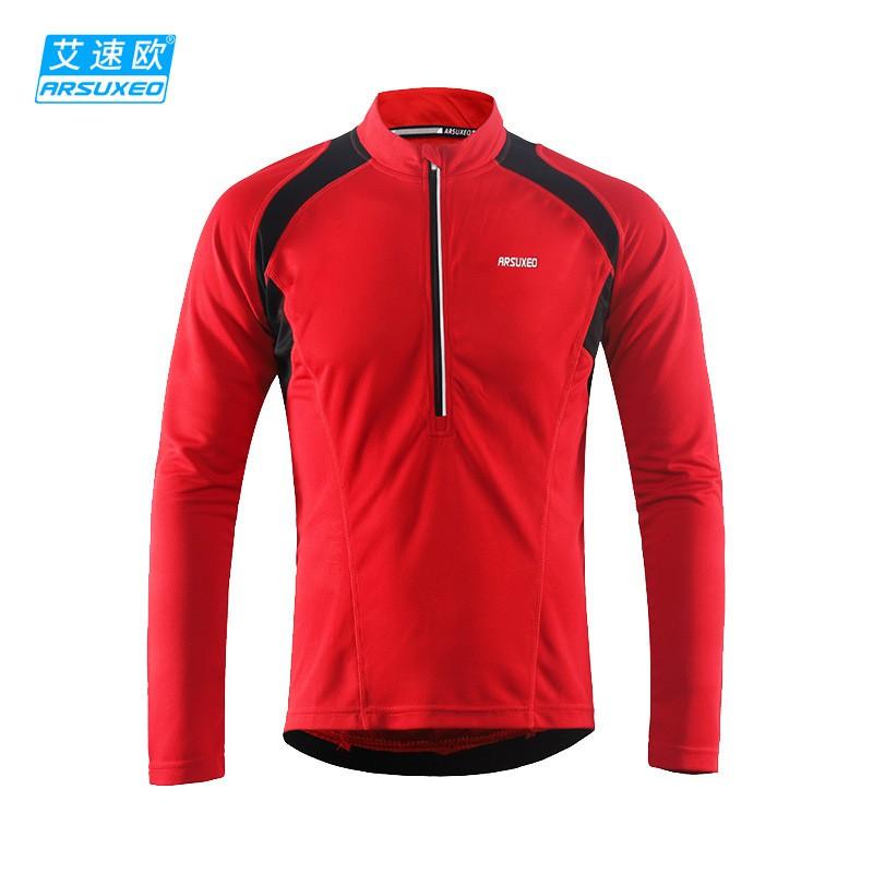 Men Women Quick Dry Cycling Jersey Long Sleeve Mountain Bike Top Breathable Half Zip Sportswear