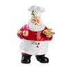 Christmas Santa Claus Chef Figurine Resin Cartoon Santa Statue Holiday Party Home Office Kitchen Desktop Decoration Ornament