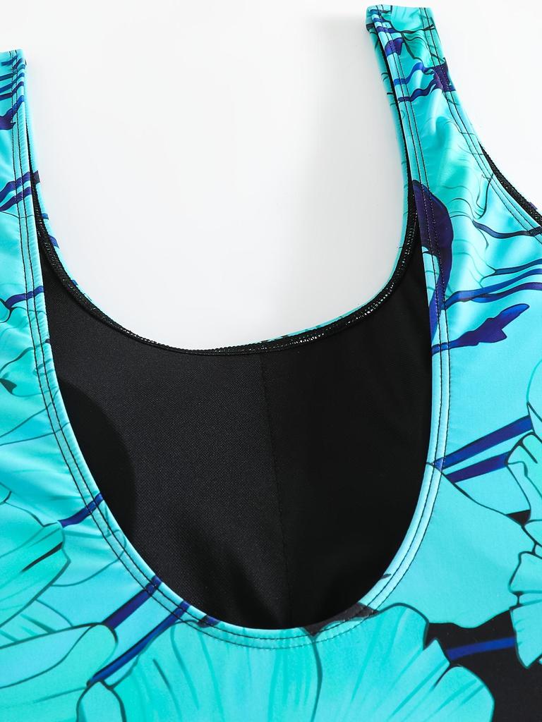 Sommer Damen Blumen Digitaldruck Einteiler Badeanzug