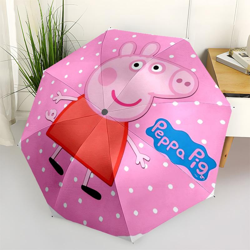 

1pc Peppa Pig Round Placemat Umbrella with Plastic Handle,Suitable for All Seasons Home Travel Outdoor UmbrellaFP075