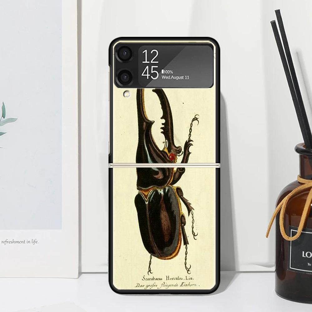 Bugs Bees Scientific Decomposition Phone Case Cover for Samsung Galaxy Z Flip 7 6 5 4 3 5G Flip3 Flip4 Flip5 ZFlip6 ZFlip7 Black