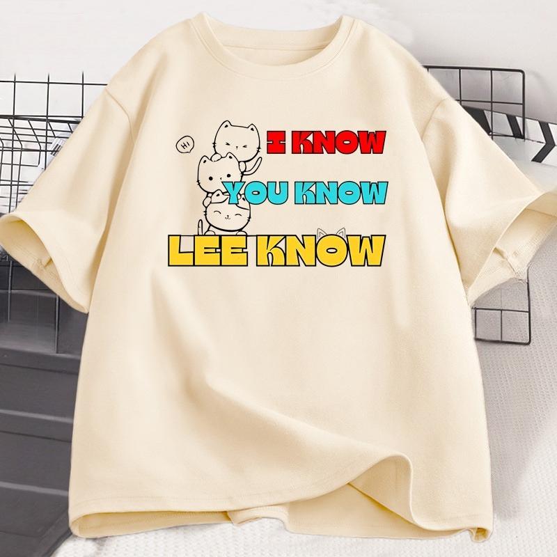 I Know You Know Lee Know T Shirt Trendy Cotton Short Sleeve Summer Tshirt Korean Fashion Popular Clothes Casual Round Neck Top