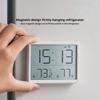 Digital Termometer Hygrometer Klocka Magnetisk Väggmontering Larm Tunn LCD-display För Kök Sovrum Kontor Heminredningstillbehör