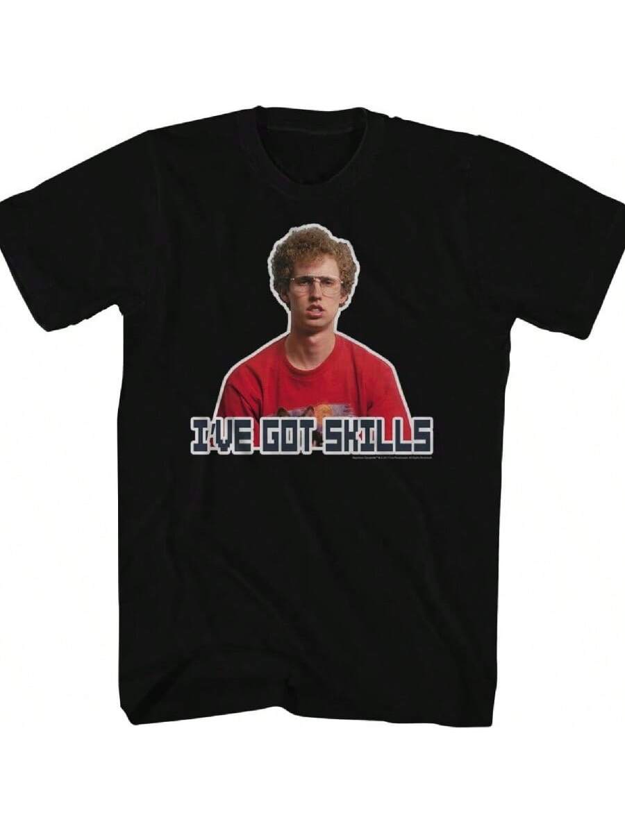 Napoleon Dynamite I ve Got Skills Adult Black T-Shirt.Jpg S разноцветный
