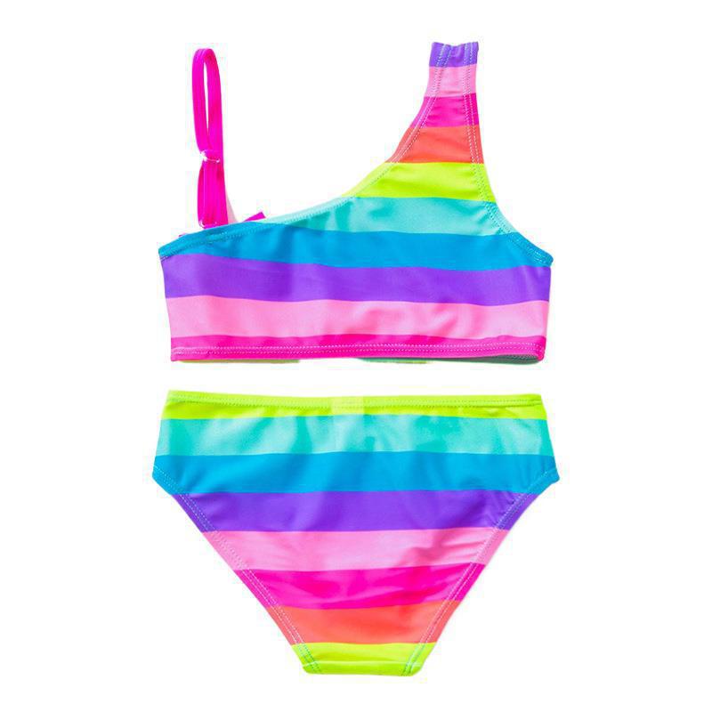 Two-Piece Demon Hunter Girls' Swimsuit - Cartoon Print Beachwear Set