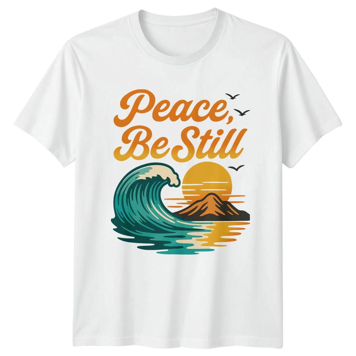 Peace Be Still T-Shirt Retro Spiritual Ocean Art S