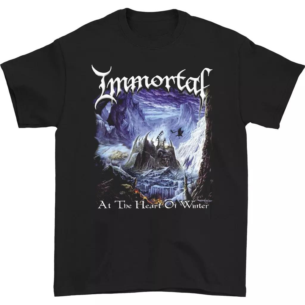 Vtg Immortal At The Heart Of Winter Cotton Black T Shirt For Men All Size JU1075