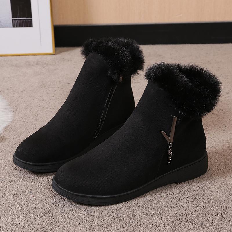 

Winter Fashion Women Wedges Ankle Boots Increasing Height Shoes High Heels Booties Metal Rhinestone Botas Mujer 2024 41 чёрный