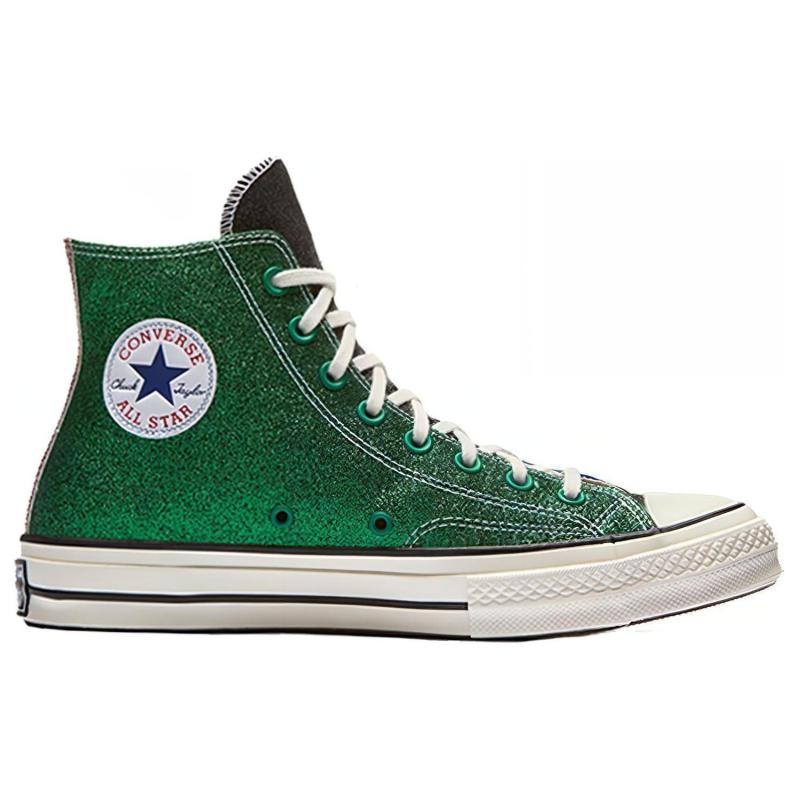 JW Anderson X Converse 1970s Comfortable and Versatile High-Top Canvas Shoes Unisex Blue Green