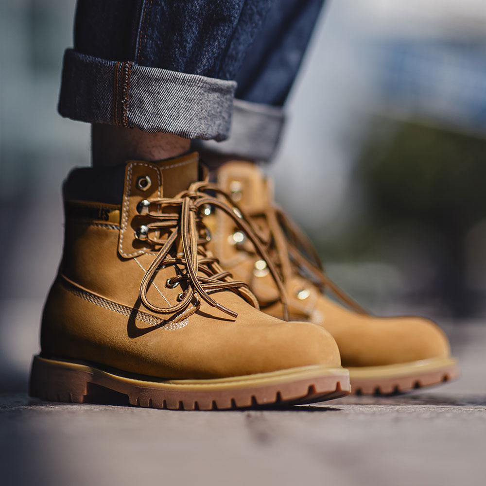 

Maden Casual Yellow Boots Mid-Top Boots Outdoor Hiking Vintage Classic Warm Boots Men s Workwear Shoes for Autumn and Winter 45 жовтий