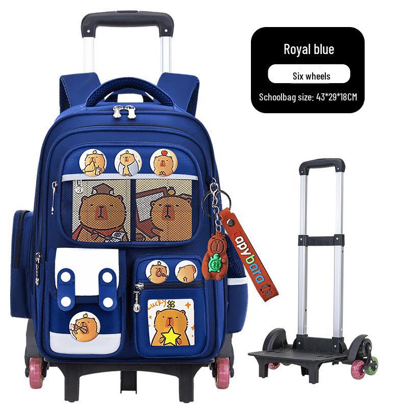 « Cartables à roulettes de grande capacité pour les élèves de 2e, 3e et 6e année - Conception Card Bara pour réduire la charge de transport »