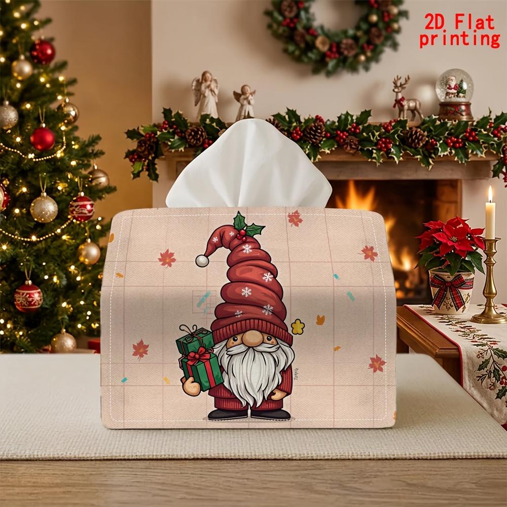 1pc Gnome Tissue Box with Pull-Out Napkins - Reusable Suitable for Kitchen, Car & Decor, Compact Desktop Storage for Tissues, Farmhouse Table with Gno