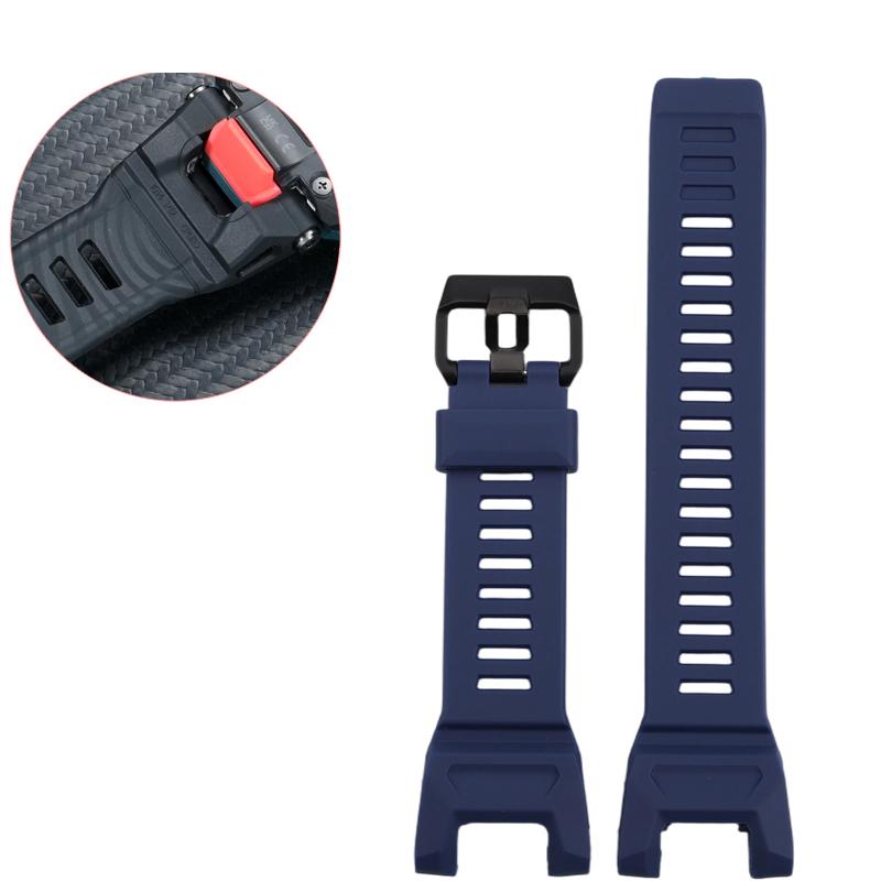 

Notched rubber watch strap for Casio GBD-H2000 series mountaineering sports silicone watchband 3515 accessories men s wristband синій