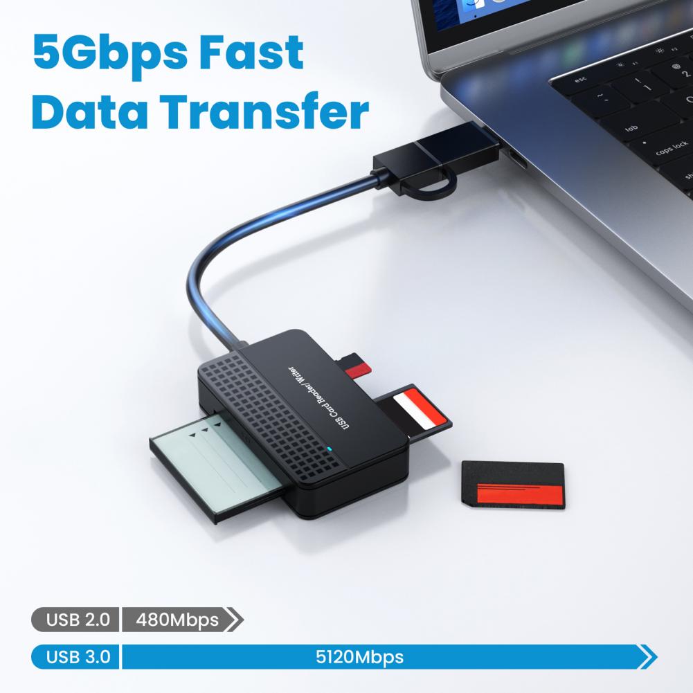 USB 3.0 Type C Multi 4 in 1 Camera Card Reader Memory Smart Card Reader Supports SD TF CF MS Flash Card Adapter Laptop