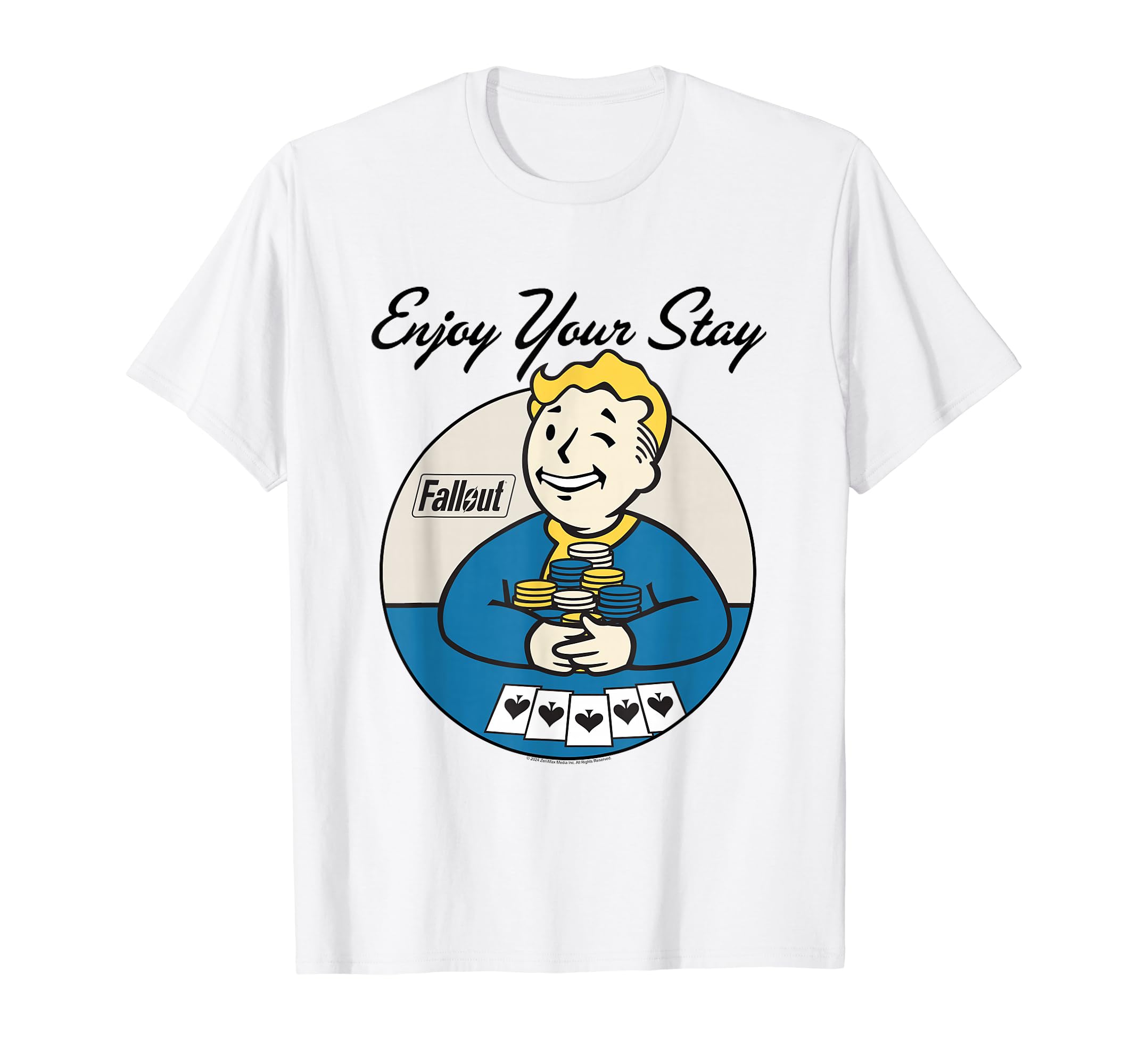 Fallout Video Game Vault Boy Poker Enjoy Your Stay T-Shirt 4180₽