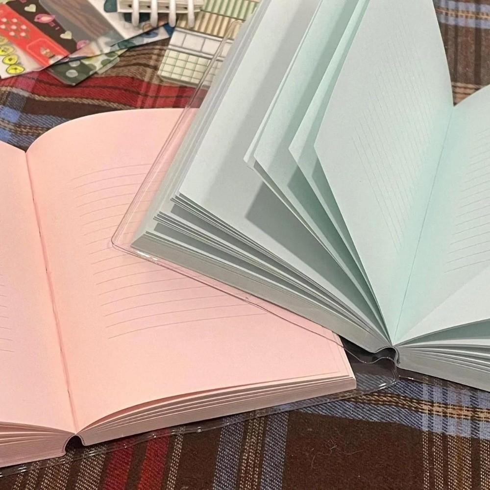Paper A6 Notebook Transparent Cover Journal Handbook Ins Student Notepad  Office School Supplies