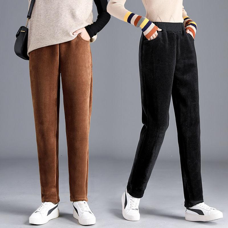 Fleece Pants Winter Women Thick Corduroy Women Baggy Trousers Loose Korean Style Harem Pants Dad Jeans