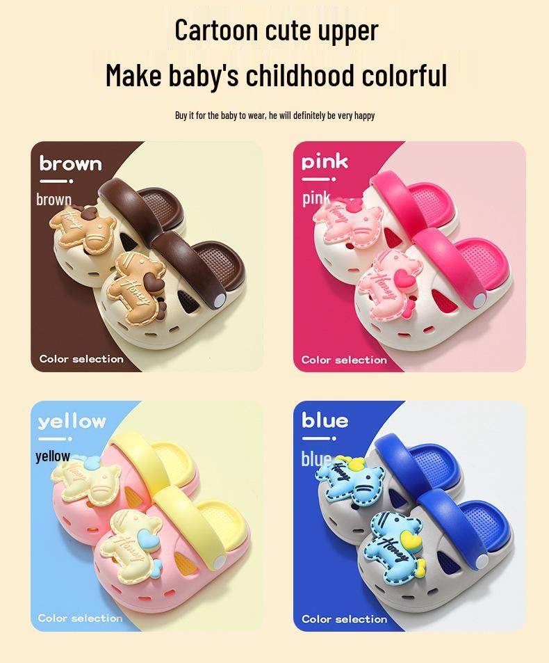 Kinder Crocs-Style EVA Rutschfeste Sommer Cartoon Hausschuhe für Jungen & Mädchen, Indoor & Strand Kleinkinderschuhe.