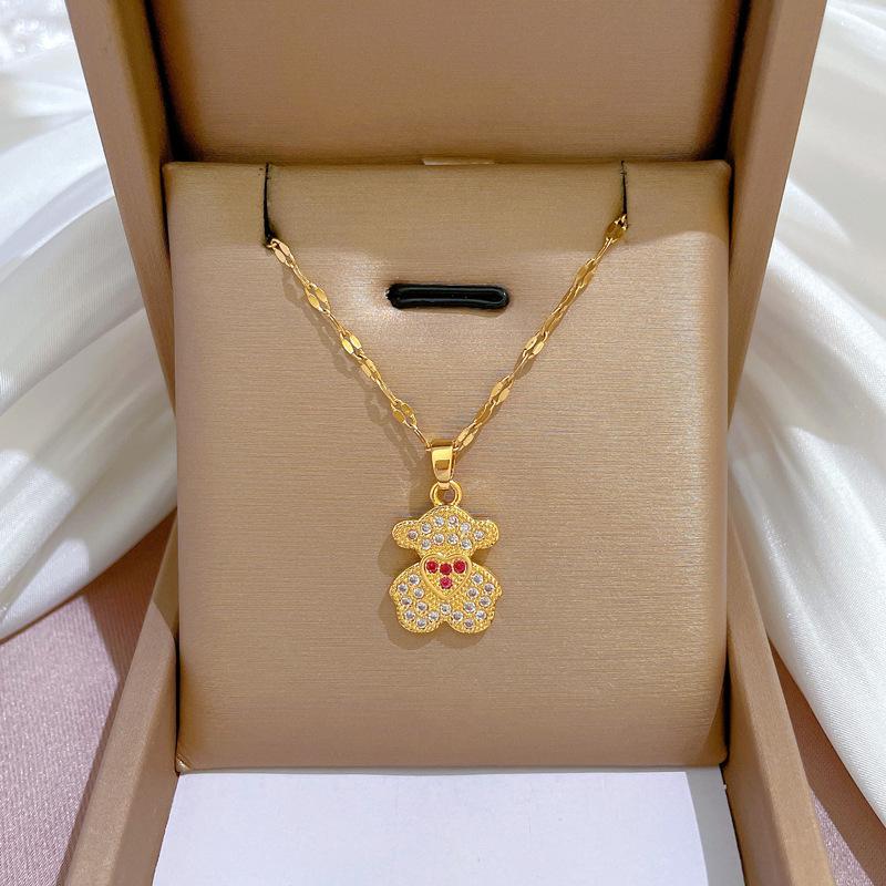 Geometric Popular Elements Luxury Banquet Wedding Necklace Women'S Versatile Clavicle Chain Titanium Steel