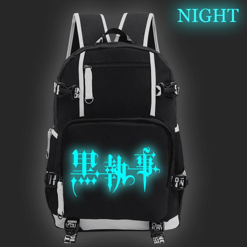 Cross-Level Black Butler Black Deacon Peripheral Primary And Secondary School Students Personalized Backpack Large Capacity Travel Bag
