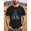 Men's Classic T-shirt with Pattern, Short Sleeve Round Neck Casual Shirt, Suitable for Casual Wear, Romantic Printed T-shirt Valentine's Day T-shirt