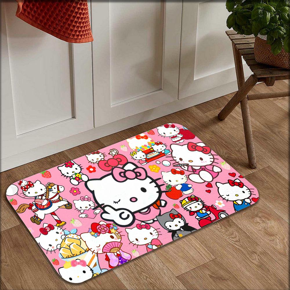Non-slip Bath Mat Pink Kitty Living Room Rugs Kitchen Carpet Floor Carpets Modern Home Decor Hallway Mats Entrance Doormat Door