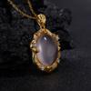 Vintage S925 Sterling Silver Inlaid With Natural Colored Treasure Powder Crystal Necklace Pendant Xiaohongshu