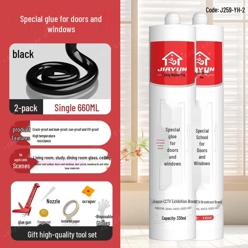 Silicon Negru Impermeabil Etanșant pentru Ferestre și Uși pentru Chituire Margine Goluri, Adeziv Sticlă Anti-Mucegai