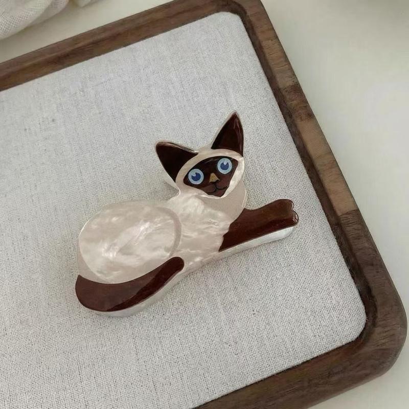 Cute Cat Hair Claw Clip Non-slip Strong Hold Kitten Claw Hair Accessory for Women Half Up Hairstyle All Occasions Use