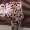 2024 European Retro Plaid Women's Long Loose Shirt