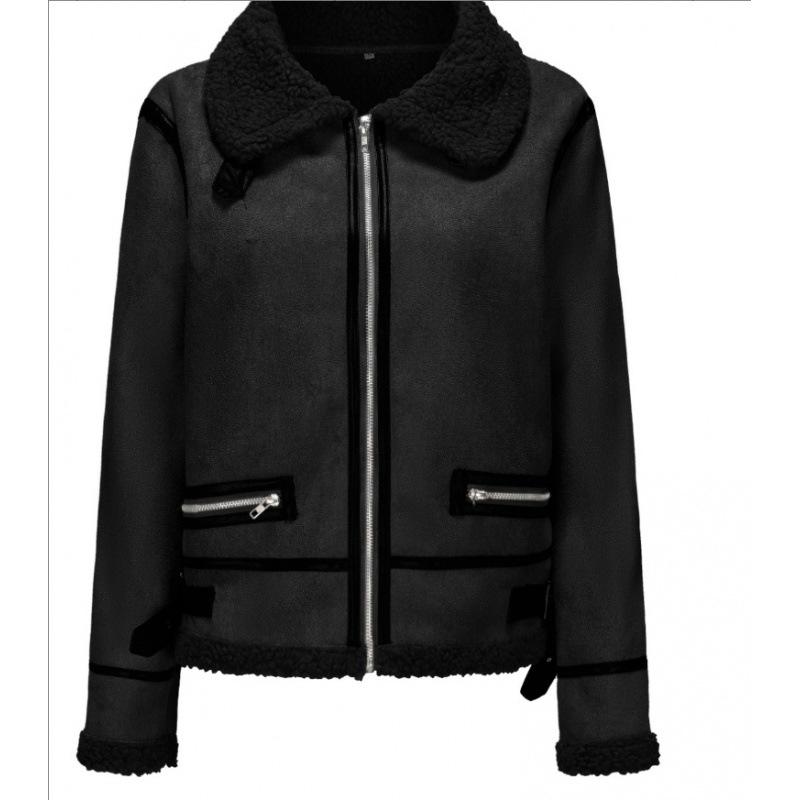 Winter Women's Short Sheepskin Fur Integrated Leather Jacket Women's Fur Thick Coat